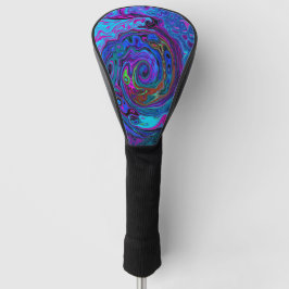 Groovy Abstract Retro Blue en Paarse wervelkolom Golfheadcover