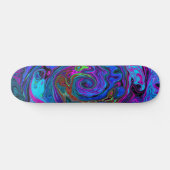 Groovy Abstract Retro Blue en Paarse wervelkolom Persoonlijk Skateboard (Horizontaal)