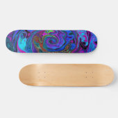 Groovy Abstract Retro Blue en Paarse wervelkolom Persoonlijk Skateboard (Horizontaal)