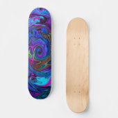 Groovy Abstract Retro Blue en Paarse wervelkolom Persoonlijk Skateboard (Voorkant)