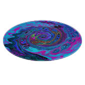 Groovy Abstract Retro Blue en Paarse wervelkolom Snijplank (Hoek)