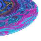 Groovy Abstract Retro Blue en Paarse wervelkolom Snijplank (Hoek)