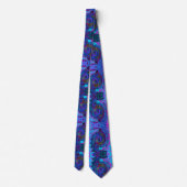 Groovy Abstract Retro Blue en Paarse wervelkolom Stropdas (Achterkant)