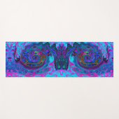 Groovy Abstract Retro Blue en Paarse wervelkolom Yogamat (Voorkant (horizontaal))