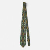 Groovy Abstract Retro Bruine en Groene Werveling Stropdas (Voorkant)