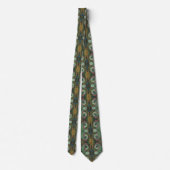 Groovy Abstract Retro Bruine en Groene Werveling Stropdas (Achterkant)