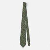 Groovy Abstract Retro Bruine en Groene Werveling Stropdas (Voorkant)