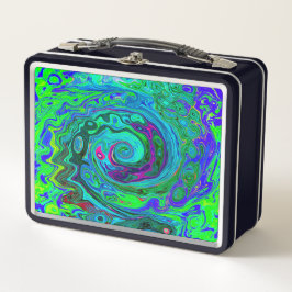 Groovy Abstract Retro Green en Blue Swirl