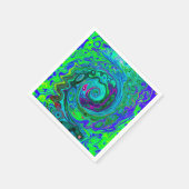 Groovy Abstract Retro Green en Blue Swirl Servet (Hoek)