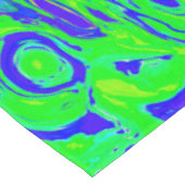 Groovy Abstract Retro Green en Blue Swirl Tafelkleed (Gekanteld)