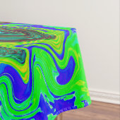 Groovy Abstract Retro Green en Blue Swirl Tafelkleed (Voorbeeld)