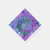 Groovy Abstract Retro Green en Paars Swirl Servet (Hoek)