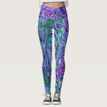 Groovy Abstract Retro Groen en Paarse Draaikolk