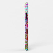 Groovy Abstract Retro Hot Pink en Blue Swirl Case-Mate iPhone Case (Achterkant/rechts)