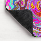 Groovy Abstract Retro Hot Pink en Blue Swirl Muismat (Hoek)