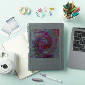 Groovy Abstract Retro Hot Pink en Blue Swirl Sticker (iPad Cover)
