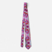 Groovy Abstract Retro Hot Pink en Blue Swirl Stropdas (Achterkant)