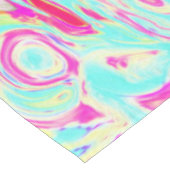 Groovy Abstract Retro Hot Pink en Blue Swirl Tafelkleed (Gekanteld)