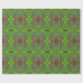 Groovy Abstract Retro Lime Green en Blue Swirl Cadeaupapier (Vlak)
