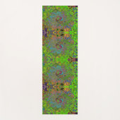 Groovy Abstract Retro Lime Green en Blue Swirl Yogamat (Voorkant)