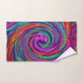 Groovy Abstract Retro Magenta Dark Rainbow Swirl Bad Handdoek (Handdoek)