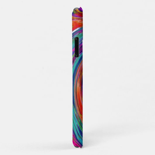Groovy Abstract Retro Magenta Dark Rainbow Swirl Case-Mate iPhone Case (Achterkant/rechts)