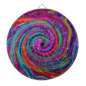 Groovy Abstract Retro Magenta Dark Rainbow Swirl Dartbord (Voorkant)