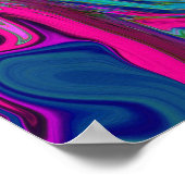 Groovy Abstract Retro Magenta Dark Rainbow Swirl Poster (Hoek)