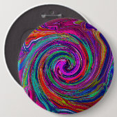 Groovy Abstract Retro Magenta Dark Rainbow Swirl Ronde Button 6,0 Cm (Voorkant /achterkant)