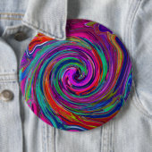 Groovy Abstract Retro Magenta Dark Rainbow Swirl Ronde Button 6,0 Cm (In situ)