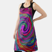 Groovy Abstract Retro Magenta Dark Rainbow Swirl Schort (Insitu)