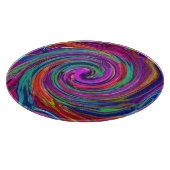 Groovy Abstract Retro Magenta Dark Rainbow Swirl Snijplank (Hoek)