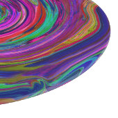 Groovy Abstract Retro Magenta Dark Rainbow Swirl Snijplank (Hoek)