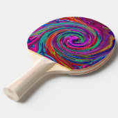 Groovy Abstract Retro Magenta Dark Rainbow Swirl Tafeltennisbatje (Voorkant Gekanteld)