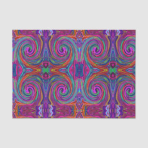 Groovy Abstract Retro Magenta Dark Rainbow Swirl Tissuepapier