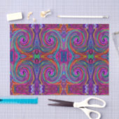 Groovy Abstract Retro Magenta Dark Rainbow Swirl Tissuepapier (Craft)