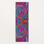Groovy Abstract Retro Magenta Dark Rainbow Swirl Yogamat (Voorkant)