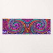 Groovy Abstract Retro Magenta Dark Rainbow Swirl Yogamat (Voorkant (horizontaal))