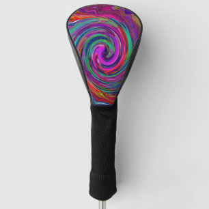 Groovy Abstract Retro Magenta Donkere Regenboog Dr Golfheadcover