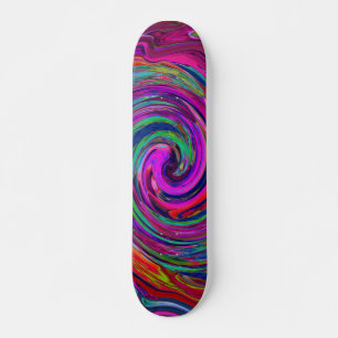Groovy Abstract Retro Magenta Donkere Regenboog Dr Persoonlijk Skateboard