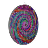 Groovy Abstract Retro Magenta Donkere Regenboog We Dartbord (Voorkant Links)