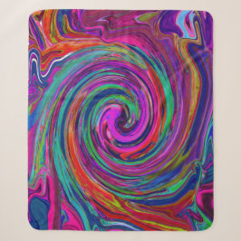 Groovy Abstract Retro Magenta Donkere Regenboog We Sherpa Deken