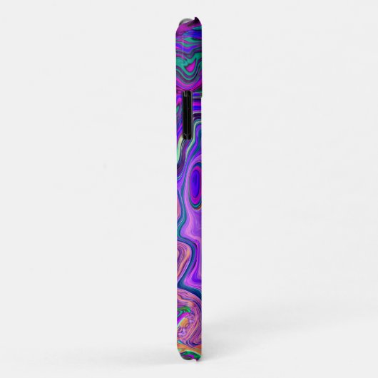 Groovy Abstract Retro Magenta en Paars Swirl Case-Mate iPhone Case (Achterkant/rechts)