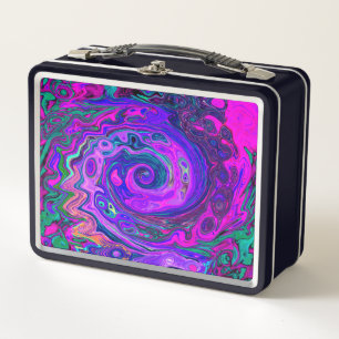 Groovy Abstract Retro Magenta en Paarse Draaikolk