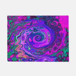 Groovy Abstract Retro Magenta en Paarse Draaikolk Deurmat