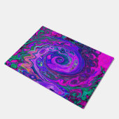 Groovy Abstract Retro Magenta en Paarse Draaikolk Deurmat (Schuin)