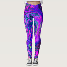 Groovy Abstract Retro Magenta en Paarse Draaikolk
