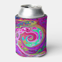 Groovy Abstract Retro Magenta Rainbow Swirl Blikjeskoeler