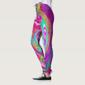 Groovy Abstract Retro Magenta Rainbow Swirl Leggings (Links)