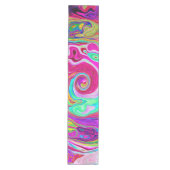 Groovy Abstract Retro Magenta Rainbow Swirl Medium Tafelloper (Voorkant)